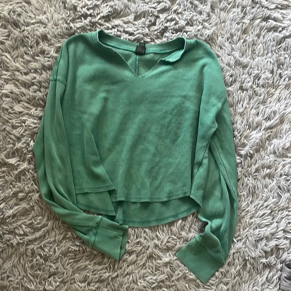 waffle knit long sleeve